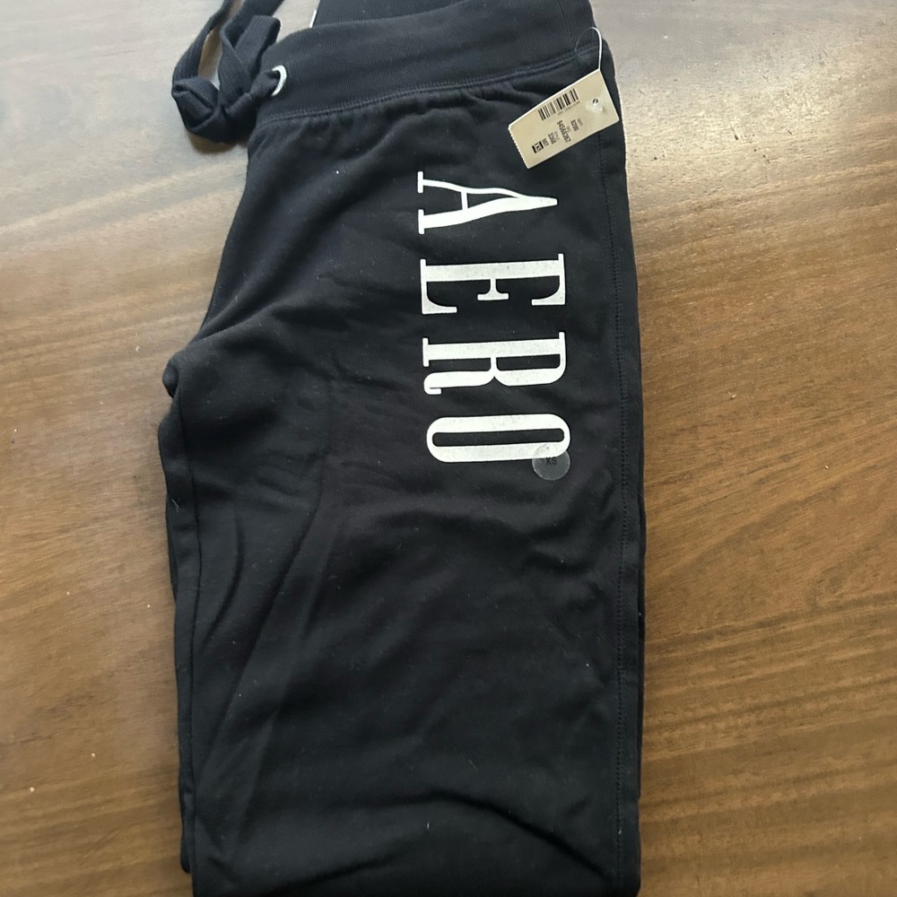 Aeropostale Black Joggers with White Logo